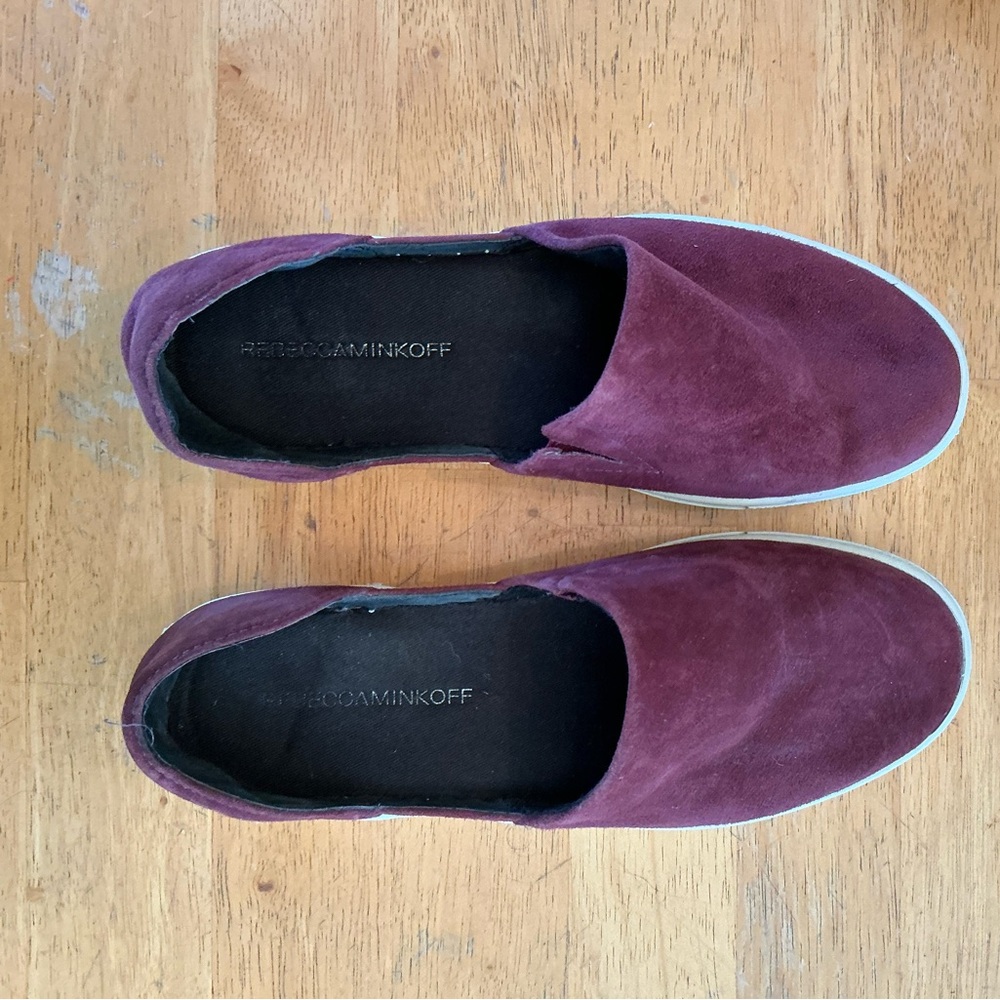 Rebecca Minkoff Burgundy Suede Slip-On Flats